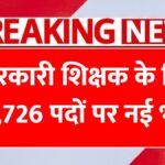 Govt School Teacher Vacancy