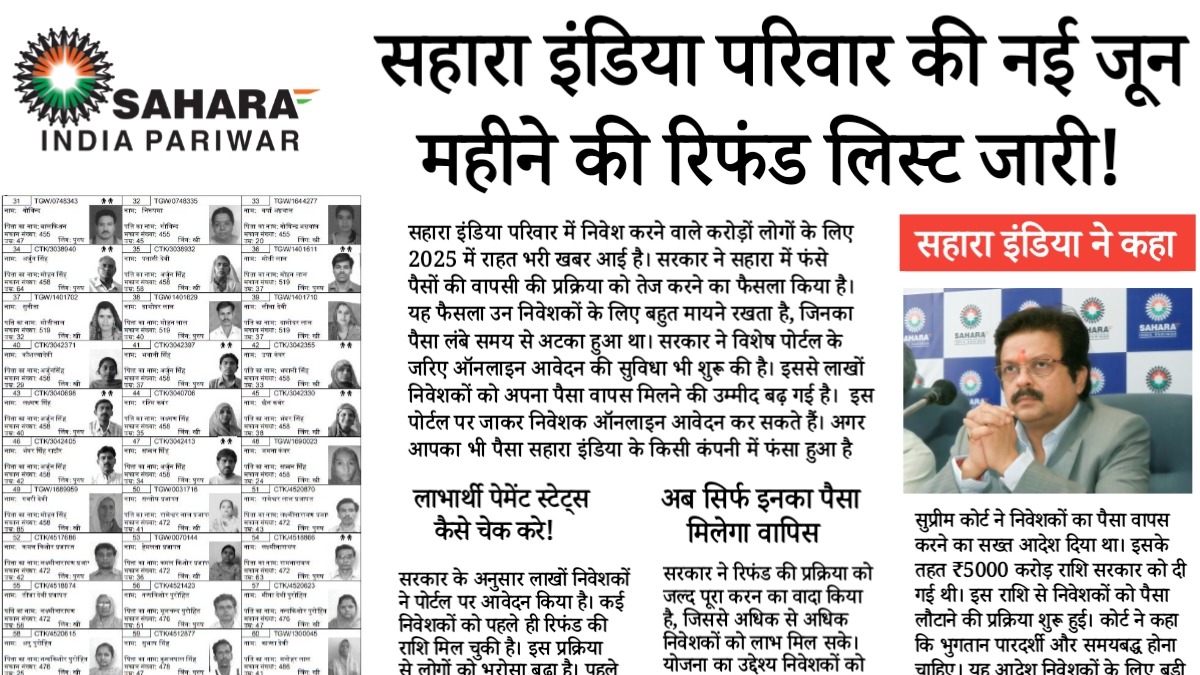 Sahara India Pariwar Refund